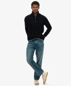 Jacob Cable Knit Half Zip Jumper