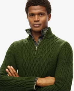 Jacob Cable Knit Half Zip Jumper