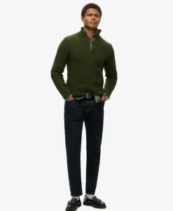 Jacob Cable Knit Half Zip Jumper