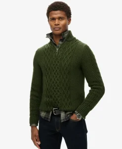 Jacob Cable Knit Half Zip Jumper