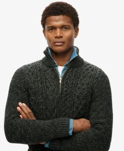 Jacob Cable Knit Half Zip Jumper