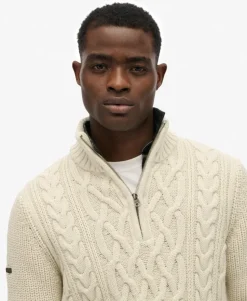 Jacob Cable Knit Half Zip Jumper