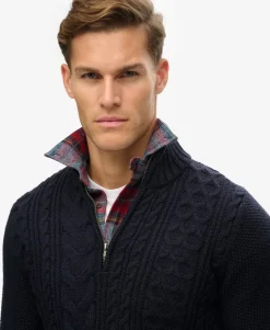 Jacob Cable Knit Half Zip Jumper
