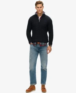 Jacob Cable Knit Half Zip Jumper