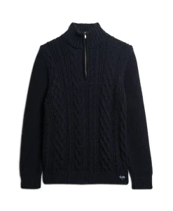 Jacob Cable Knit Half Zip Jumper