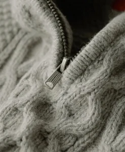 Jacob Cable Knit Half Zip Jumper