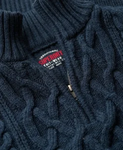 Jacob Cable Knit Half Zip Jumper