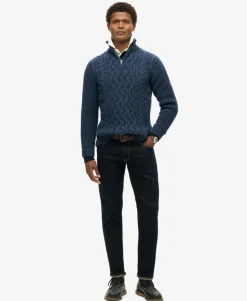 Jacob Cable Knit Half Zip Jumper