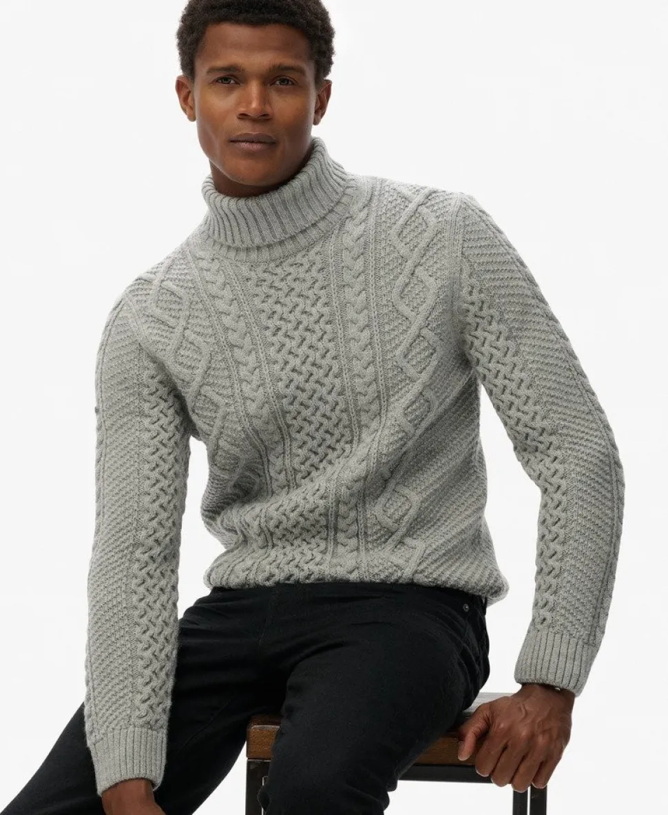 Jacob Cable Roll Neck Jumper