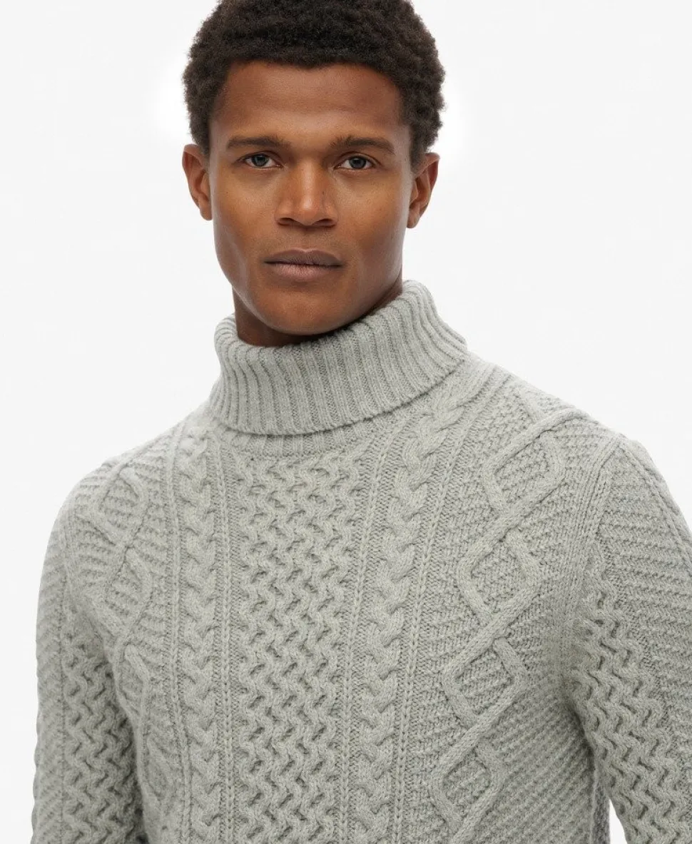 Jacob Cable Roll Neck Jumper