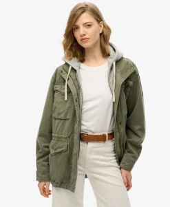 Jersey Hooded Military Jacket