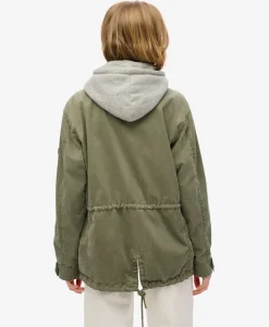Jersey Hooded Military Jacket