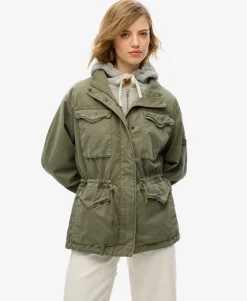 Jersey Hooded Military Jacket
