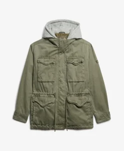 Jersey Hooded Military Jacket