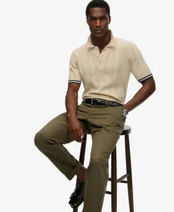 Knitted Texture Short Sleeve Polo Shirt