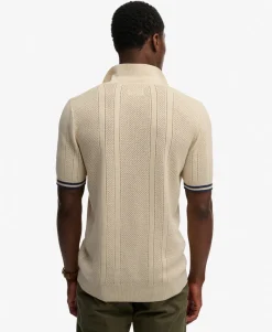 Knitted Texture Short Sleeve Polo Shirt