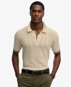 Knitted Texture Short Sleeve Polo Shirt