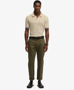Knitted Texture Short Sleeve Polo Shirt