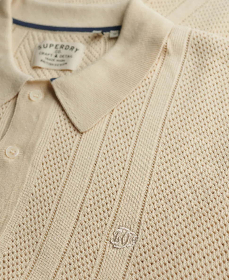 Knitted Texture Short Sleeve Polo Shirt