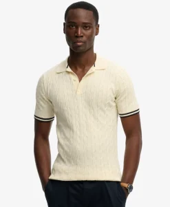 Knitted Texture Short Sleeve Polo Shirt