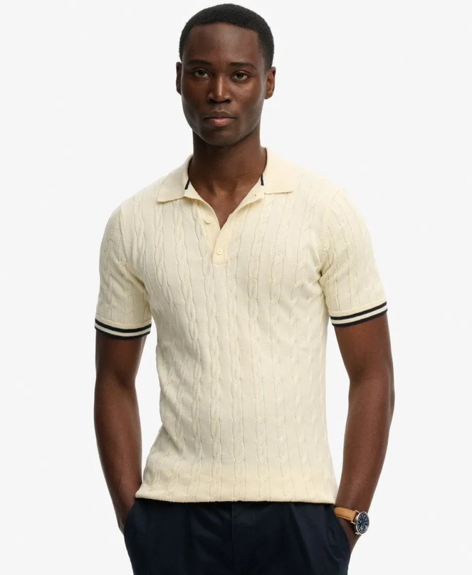 Knitted Texture Short Sleeve Polo Shirt