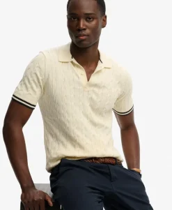 Knitted Texture Short Sleeve Polo Shirt