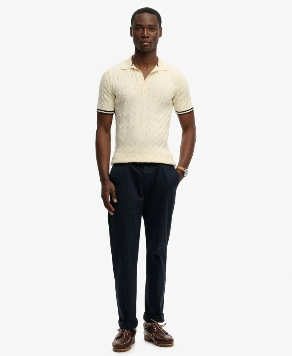 Knitted Texture Short Sleeve Polo Shirt