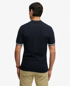 Knitted Texture Short Sleeve Polo Shirt