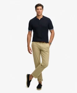Knitted Texture Short Sleeve Polo Shirt