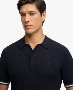 Knitted Texture Short Sleeve Polo Shirt