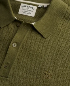 Knitted Texture Short Sleeve Polo Shirt