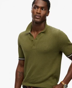 Knitted Texture Short Sleeve Polo Shirt