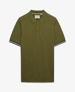 Knitted Texture Short Sleeve Polo Shirt
