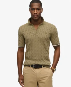 Knitted Texture Short Sleeve Polo Shirt