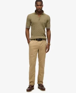 Knitted Texture Short Sleeve Polo Shirt