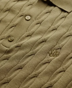 Knitted Texture Short Sleeve Polo Shirt