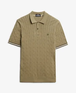 Knitted Texture Short Sleeve Polo Shirt