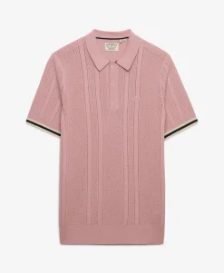 Knitted Texture Short Sleeve Polo Shirt