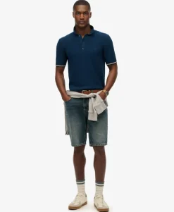 Knitted Texture Short Sleeve Polo Shirt