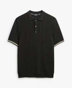 Knitted Texture Short Sleeve Polo Shirt