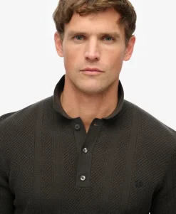 Knitted Texture Short Sleeve Polo Shirt
