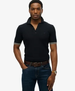 Knitted Texture Short Sleeve Polo Shirt