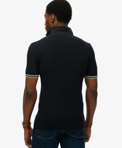 Knitted Texture Short Sleeve Polo Shirt
