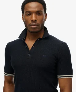 Knitted Texture Short Sleeve Polo Shirt