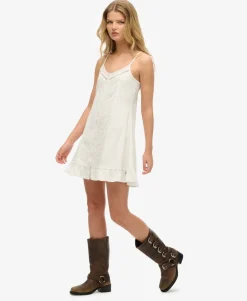 Lace Button Through Cami Dress