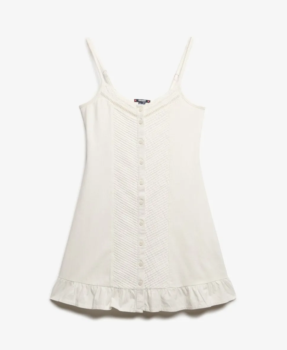 Lace Button Through Cami Dress