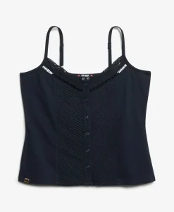 Lace Button Through Cami Top