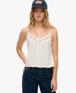 Lace Button Through Cami Top