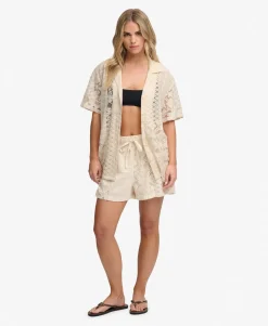 Lace Patchwork Beach Resort Shirt