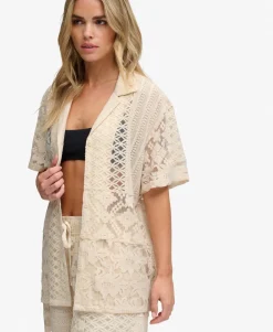 Lace Patchwork Beach Resort Shirt